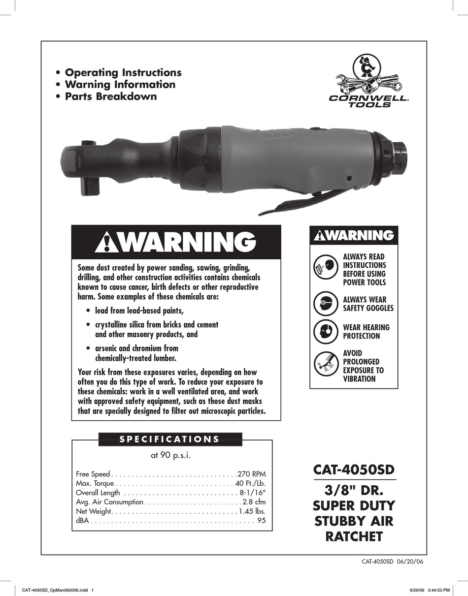 CORNWELL TOOLS CAT4050SD OPERATING INSTRUCTIONS Pdf Download ManualsLib