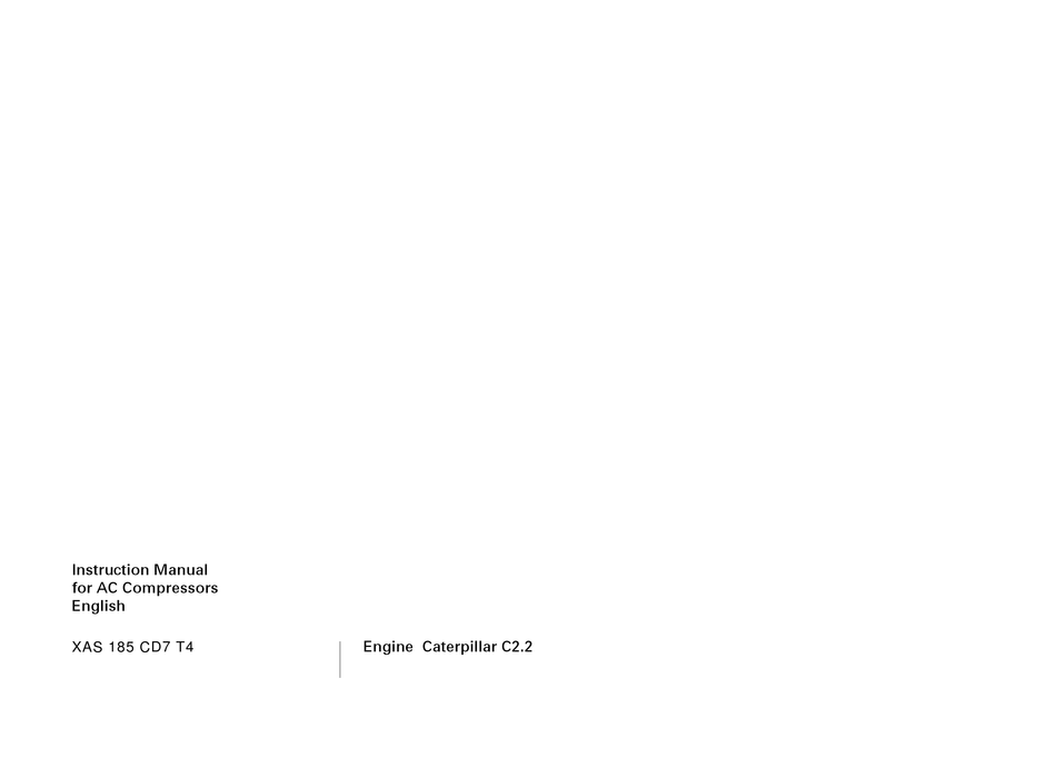 ATLAS COPCO XAS 185 CD7 T4 INSTRUCTION MANUAL Pdf Download ManualsLib