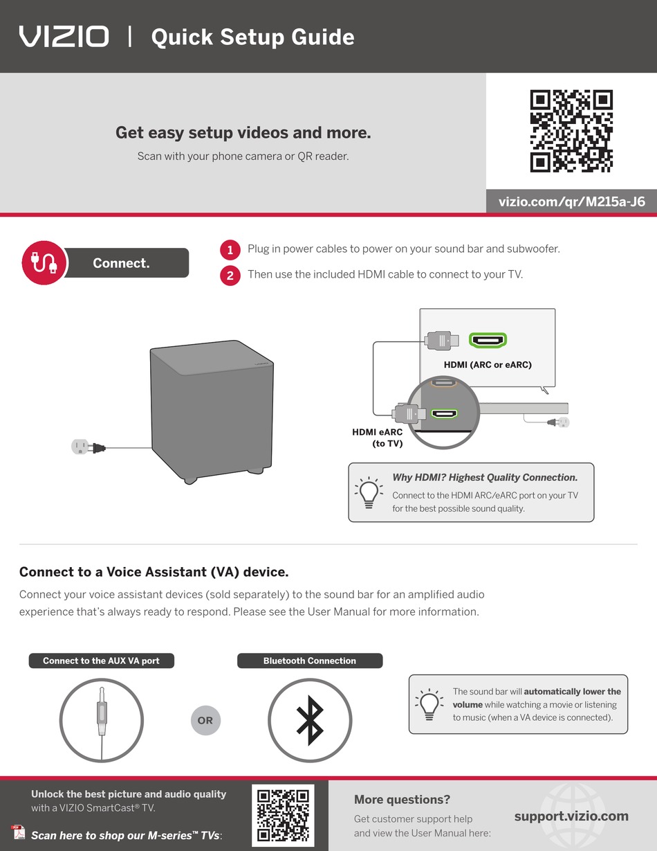 VIZIO M215AJ6 QUICK SETUP MANUAL Pdf Download ManualsLib