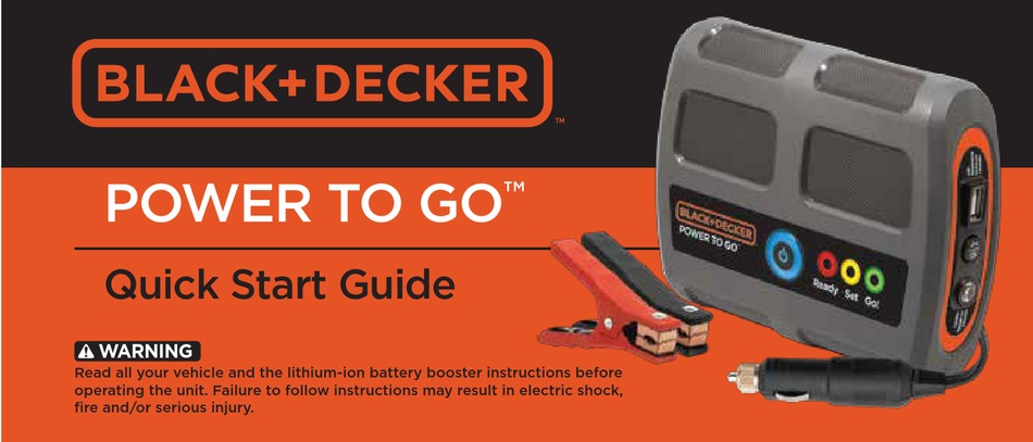 BLACK DECKER POWER TO GO QUICK START MANUAL Pdf Download