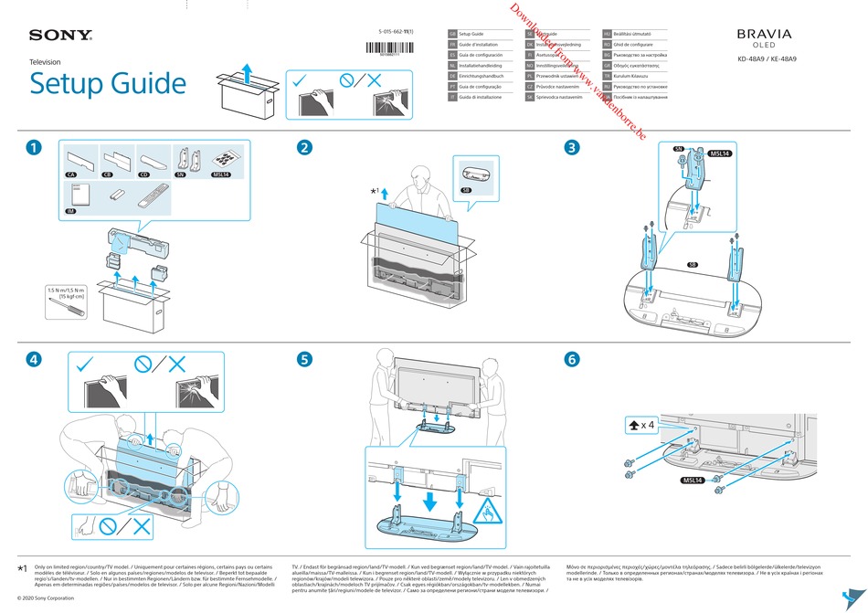 SONY BRAVIA OLED KD-48A9BAEP SETUP MANUAL Pdf Download | ManualsLib