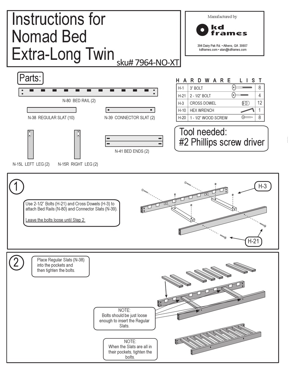 KD FRAMES NOMAD 7964NOXT INSTRUCTIONS Pdf Download ManualsLib