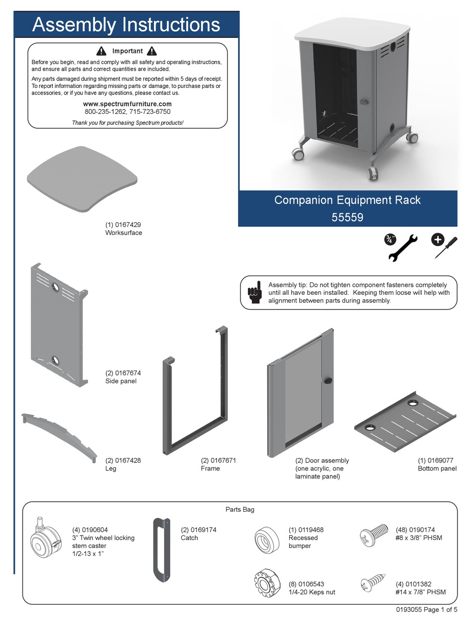 SPECTRUM 55559 ASSEMBLY INSTRUCTIONS Pdf Download ManualsLib