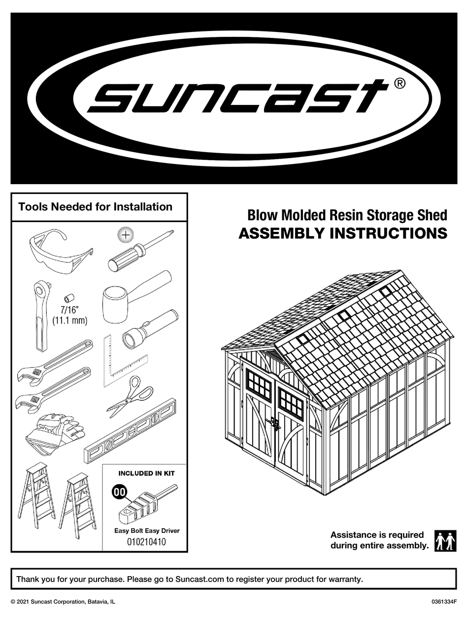SUNCAST BMS8125 ASSEMBLY INSTRUCTIONS MANUAL Pdf Download ManualsLib