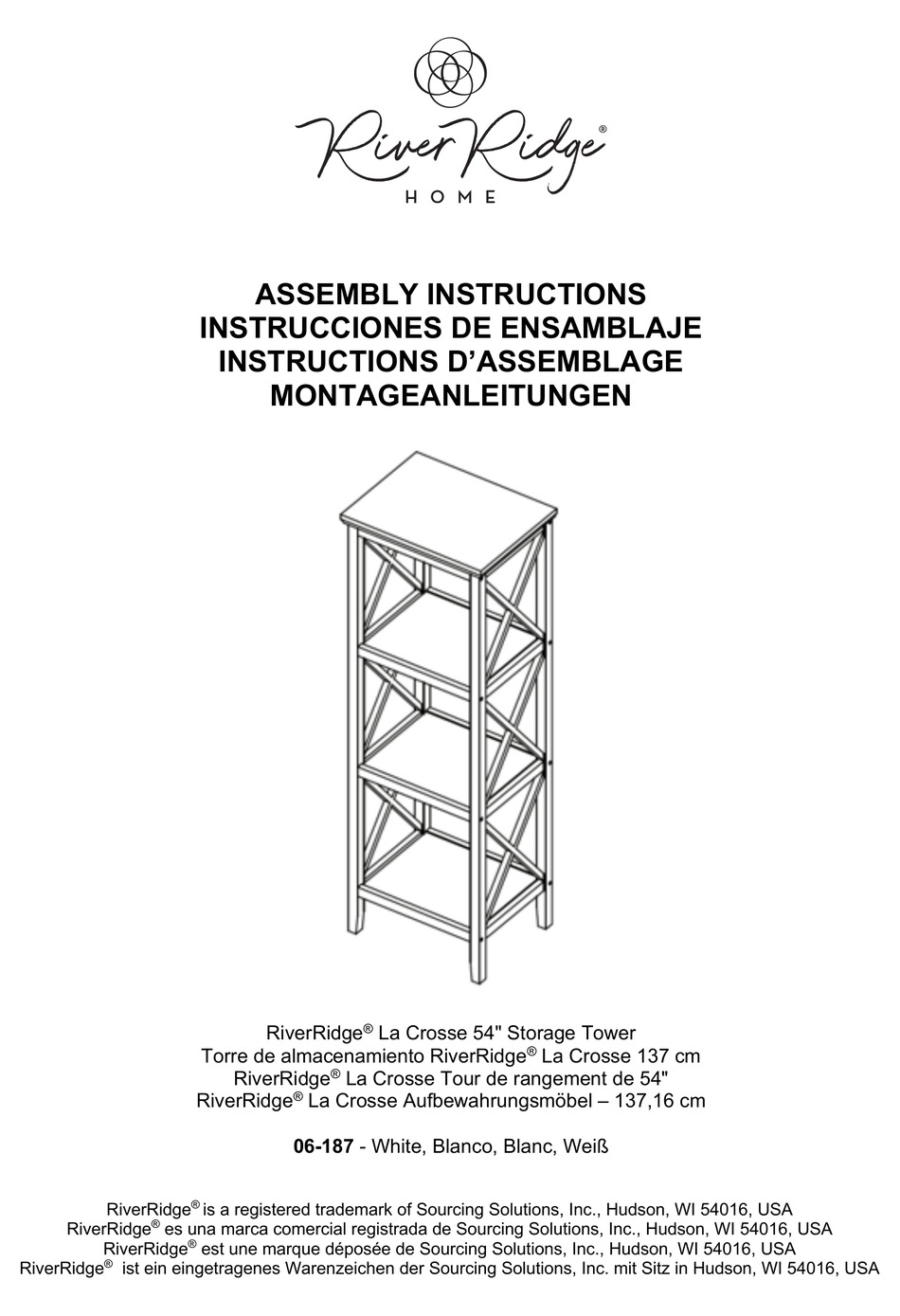 RIVERRIDGE LA CROSSE 06187 ASSEMBLY INSTRUCTIONS MANUAL Pdf Download