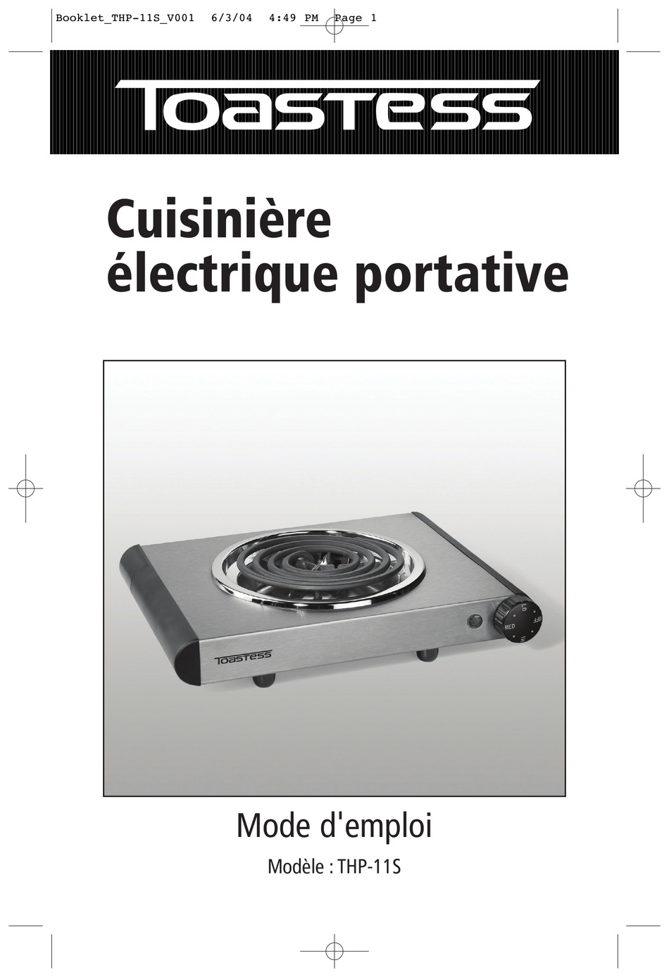 TOASTESS THP11S INSTRUCTION BOOKLET Pdf Download ManualsLib