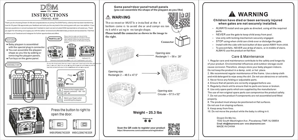 DOM FAMILY 398 INSTRUCTIONS Pdf Download | ManualsLib