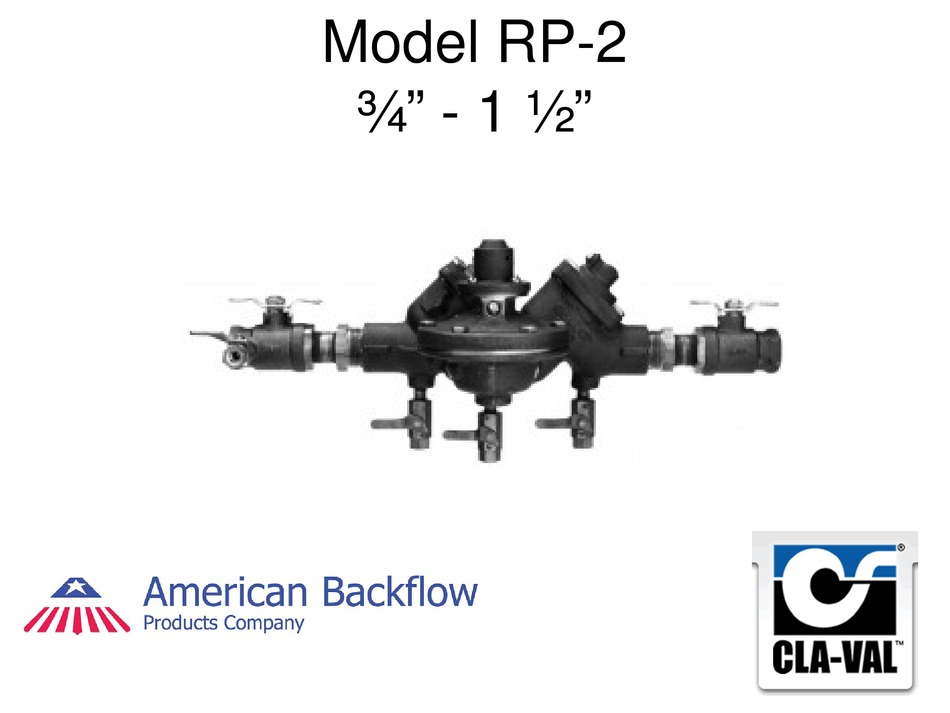 CLA-VAL RP-2 MANUAL Pdf Download | ManualsLib