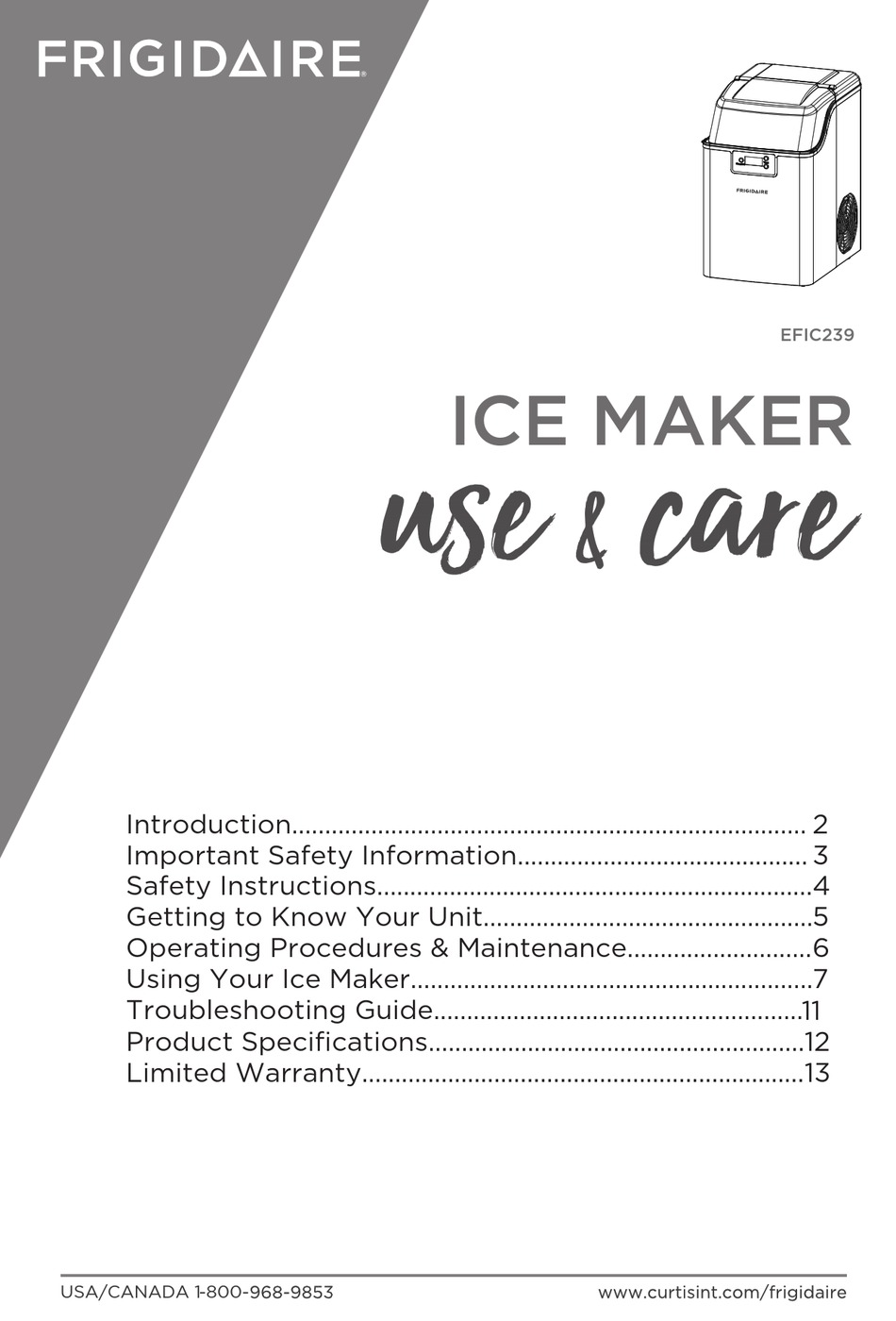 FRIGIDAIRE EFIC239 USE & CARE MANUAL Pdf Download | ManualsLib