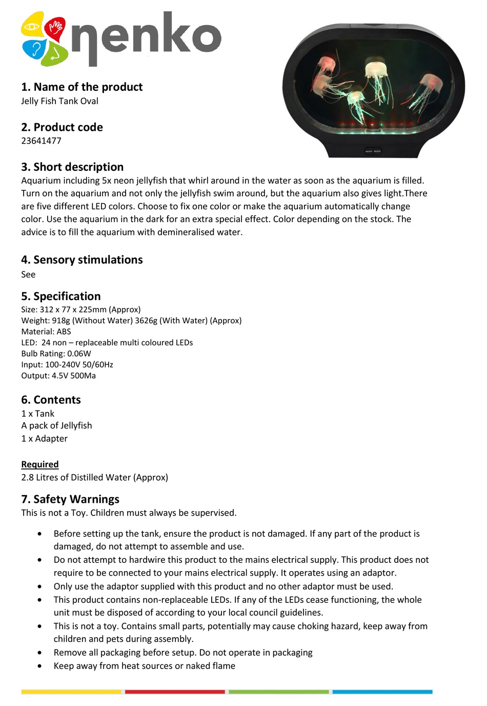 NENKO JELLY FISH TANK OVAL QUICK START MANUAL Pdf Download ManualsLib