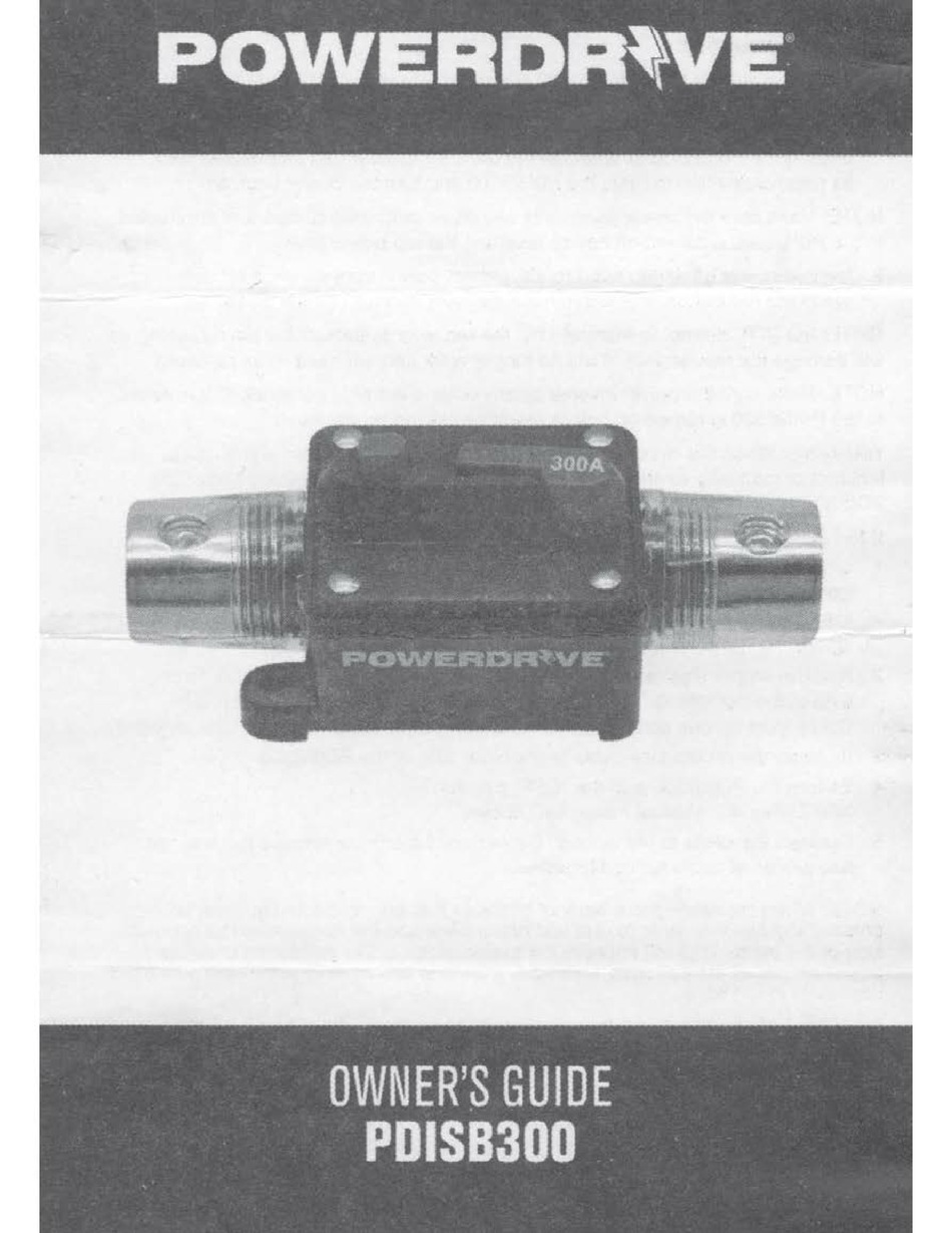 POWERDRIVE PDISB300 OWNER'S MANUAL Pdf Download ManualsLib