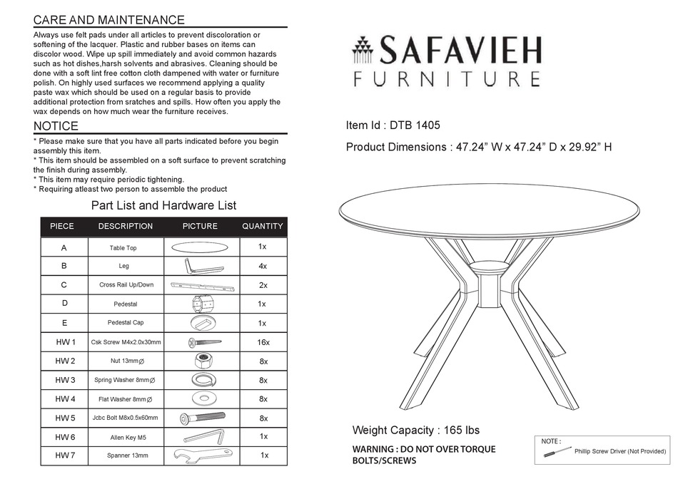 SAFAVIEH FURNITURE NICOLAI DTB 1405 ASSEMBLY INSTRUCTIONS Pdf Download