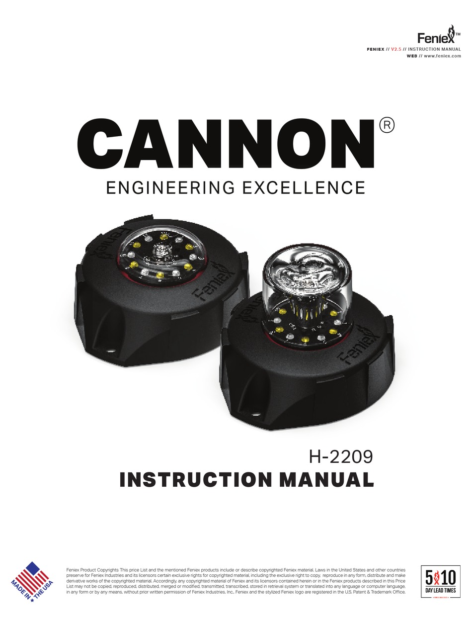 FENIEX CANNON H2209 INSTRUCTION MANUAL Pdf Download ManualsLib