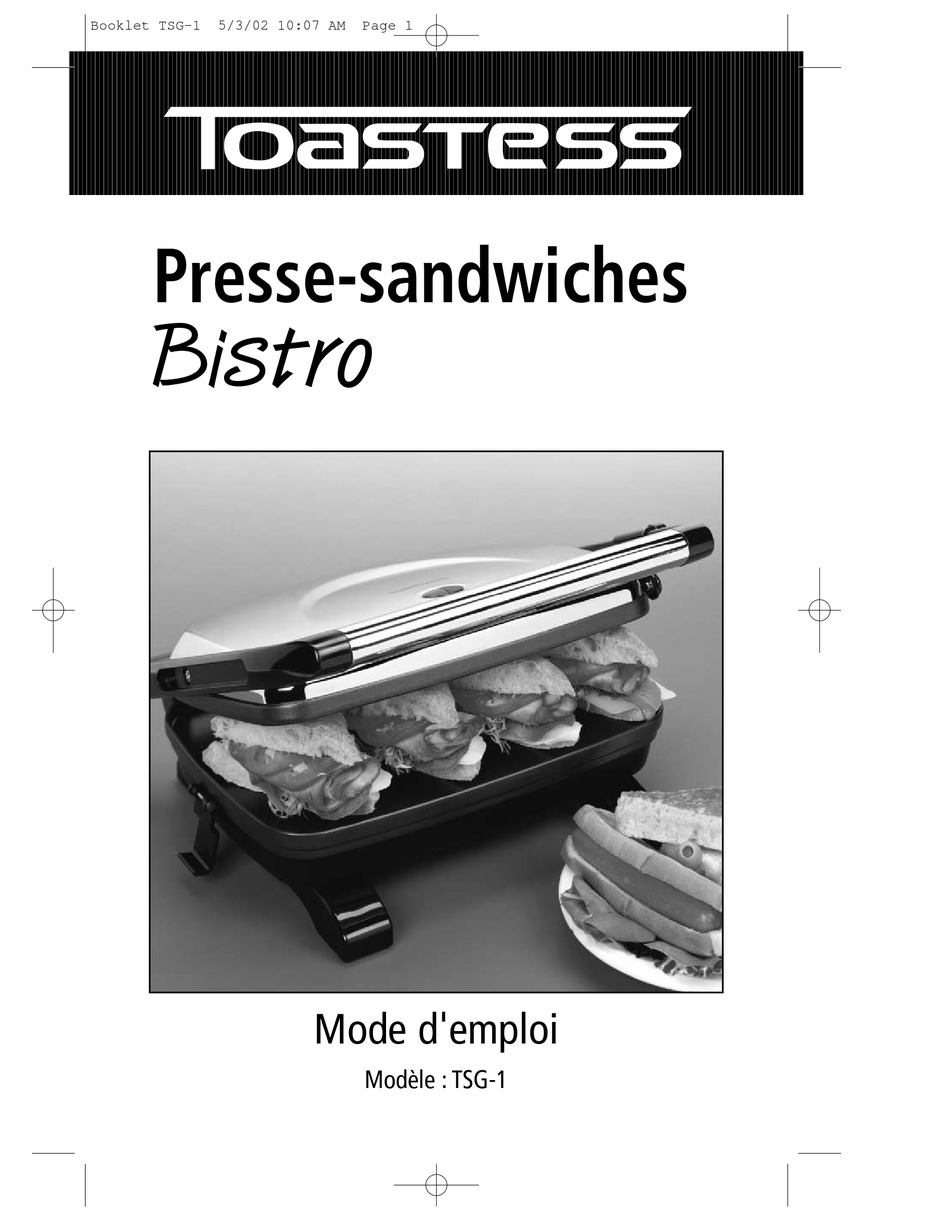 TOASTMASTER TSG1 INSTRUCTION BOOKLET Pdf Download ManualsLib