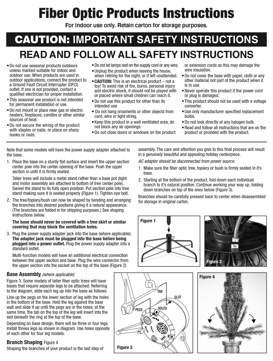 NATIONAL TREE COMPANY FIBER OPTIC INSTRUCTIONS Pdf Download ManualsLib