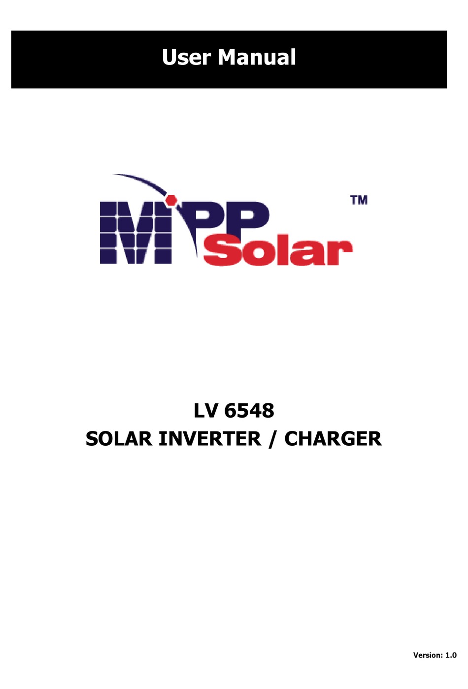 MPP SOLAR LV 6548 USER MANUAL Pdf Download ManualsLib