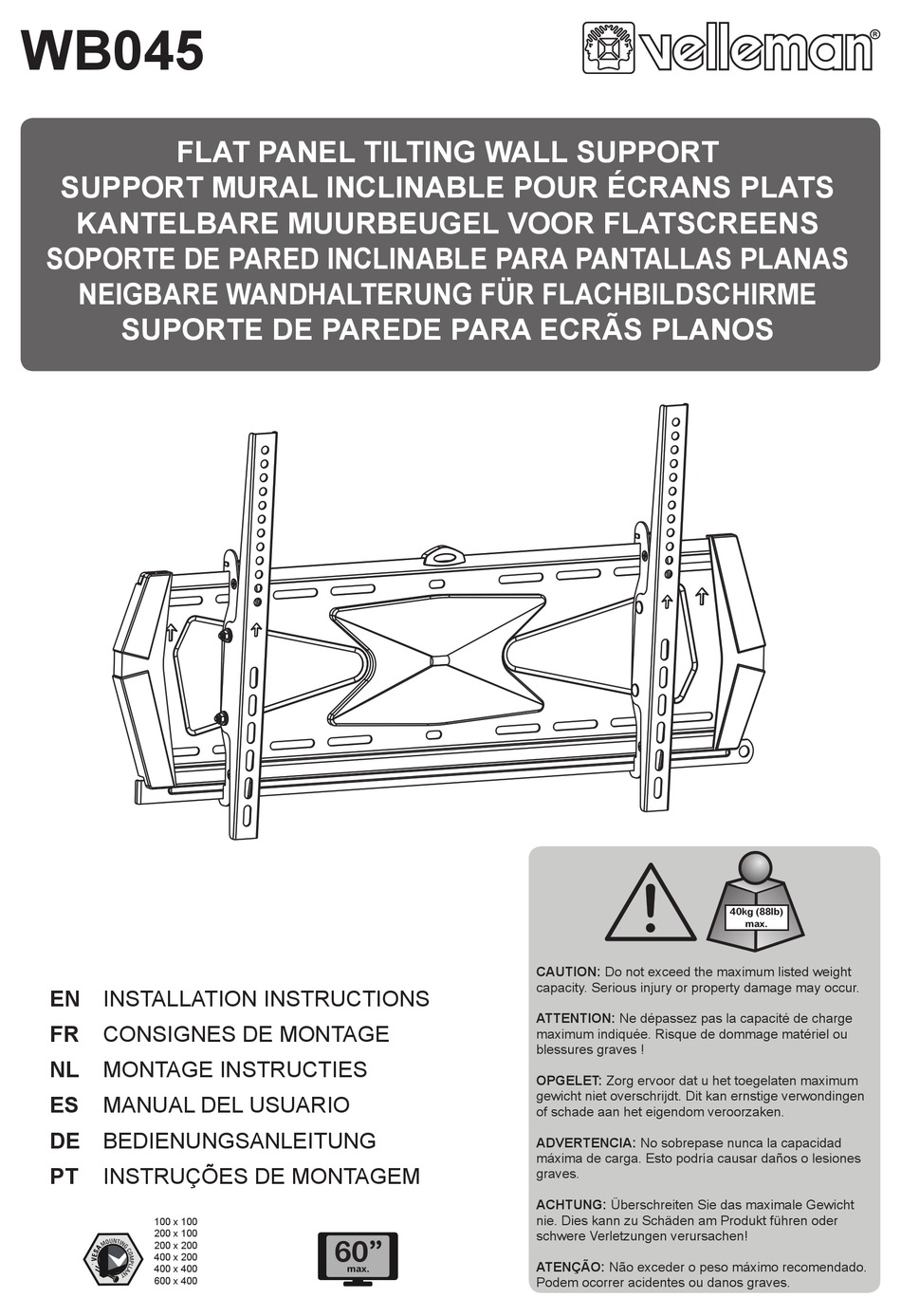 VELLEMAN WB045 INSTALLATION INSTRUCTIONS MANUAL Pdf Download ManualsLib