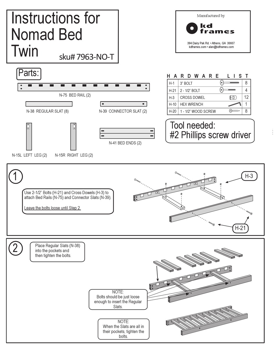 KD FRAMES NOMAD 7963NOT INSTRUCTIONS Pdf Download ManualsLib