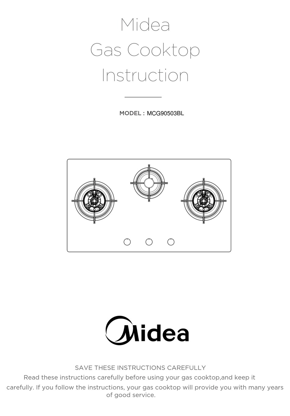 MIDEA MCG90503BL INSTRUCTIONS MANUAL Pdf Download ManualsLib