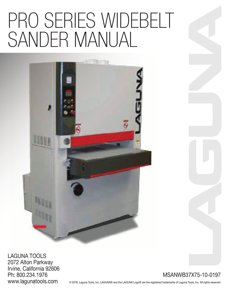 LAGUNA TOOLS PRO WIDEBELT SERIES MANUAL Pdf Download ManualsLib