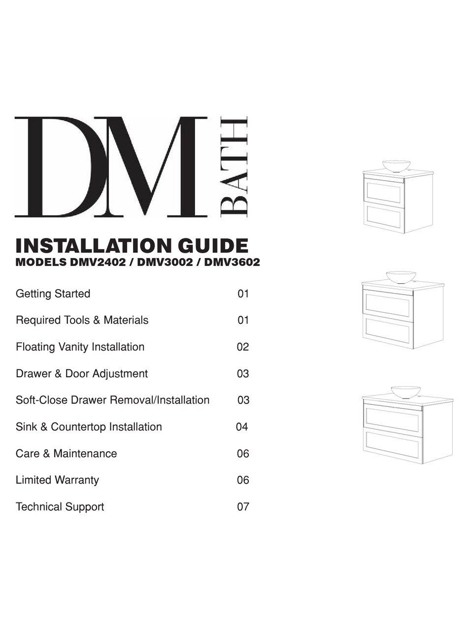 DM BATH DMV2402 INSTALLATION MANUAL Pdf Download ManualsLib