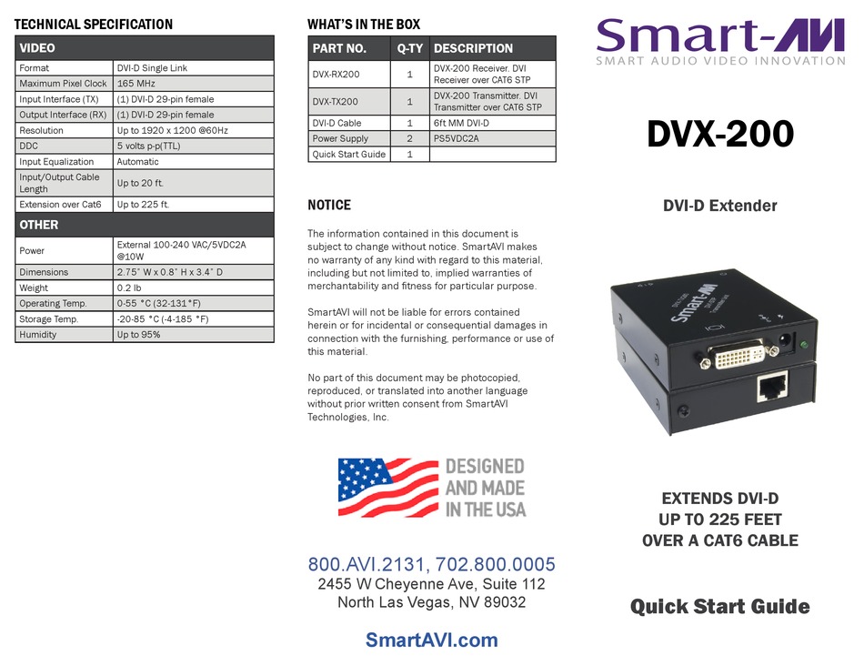 SMARTAVI DVXRX200 QUICK START MANUAL Pdf Download ManualsLib