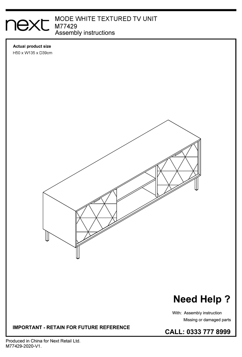 NEXT M77429 ASSEMBLY INSTRUCTIONS MANUAL Pdf Download ManualsLib