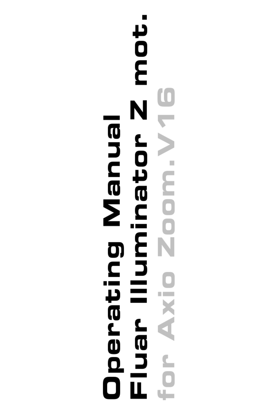 ZEISS FLUAR ILLUMINATOR Z MOT. OPERATING MANUAL Pdf Download ManualsLib