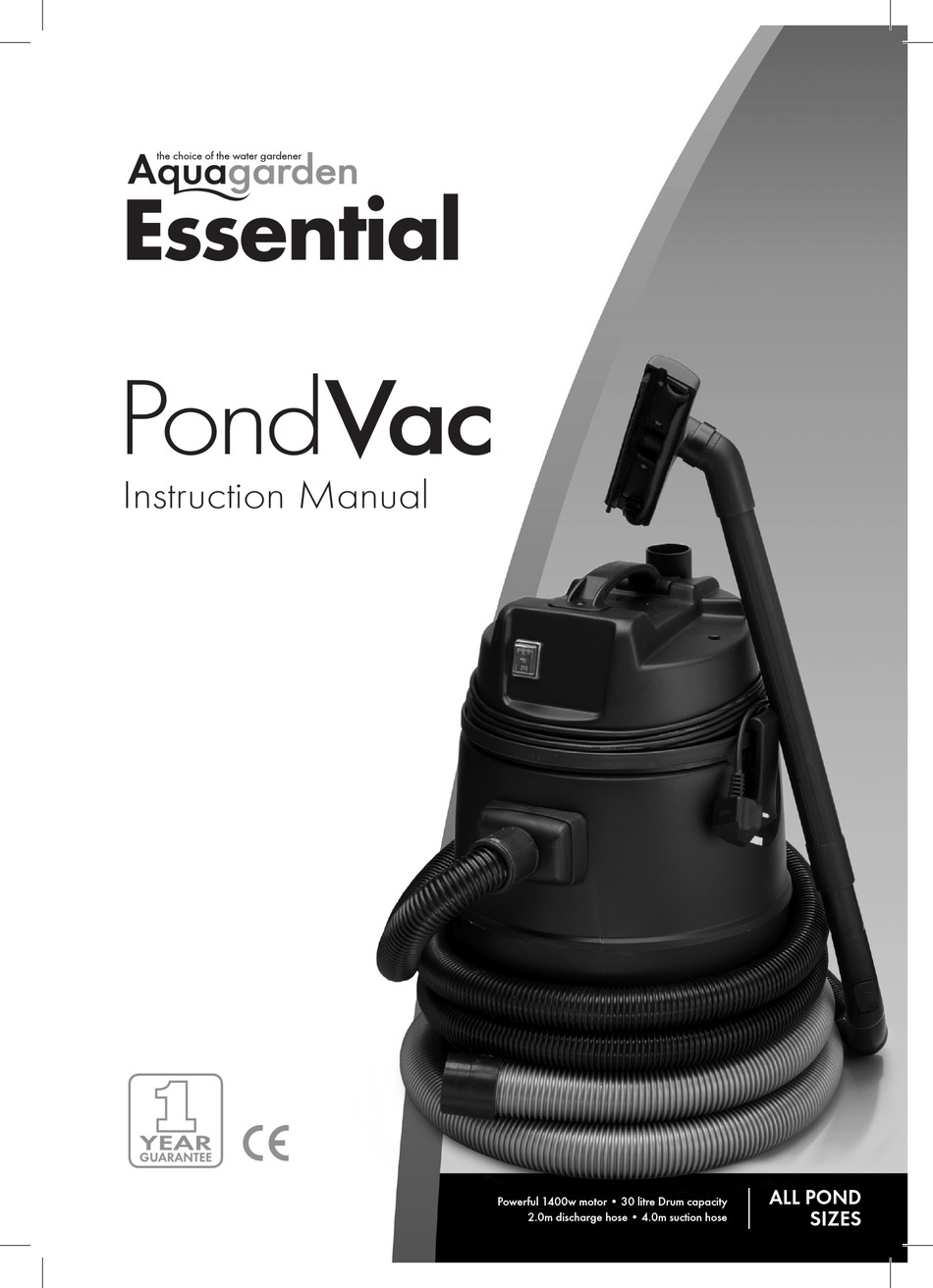 AQUAGARDEN ESSENTIALS PONDVAC INSTRUCTION MANUAL Pdf Download ManualsLib