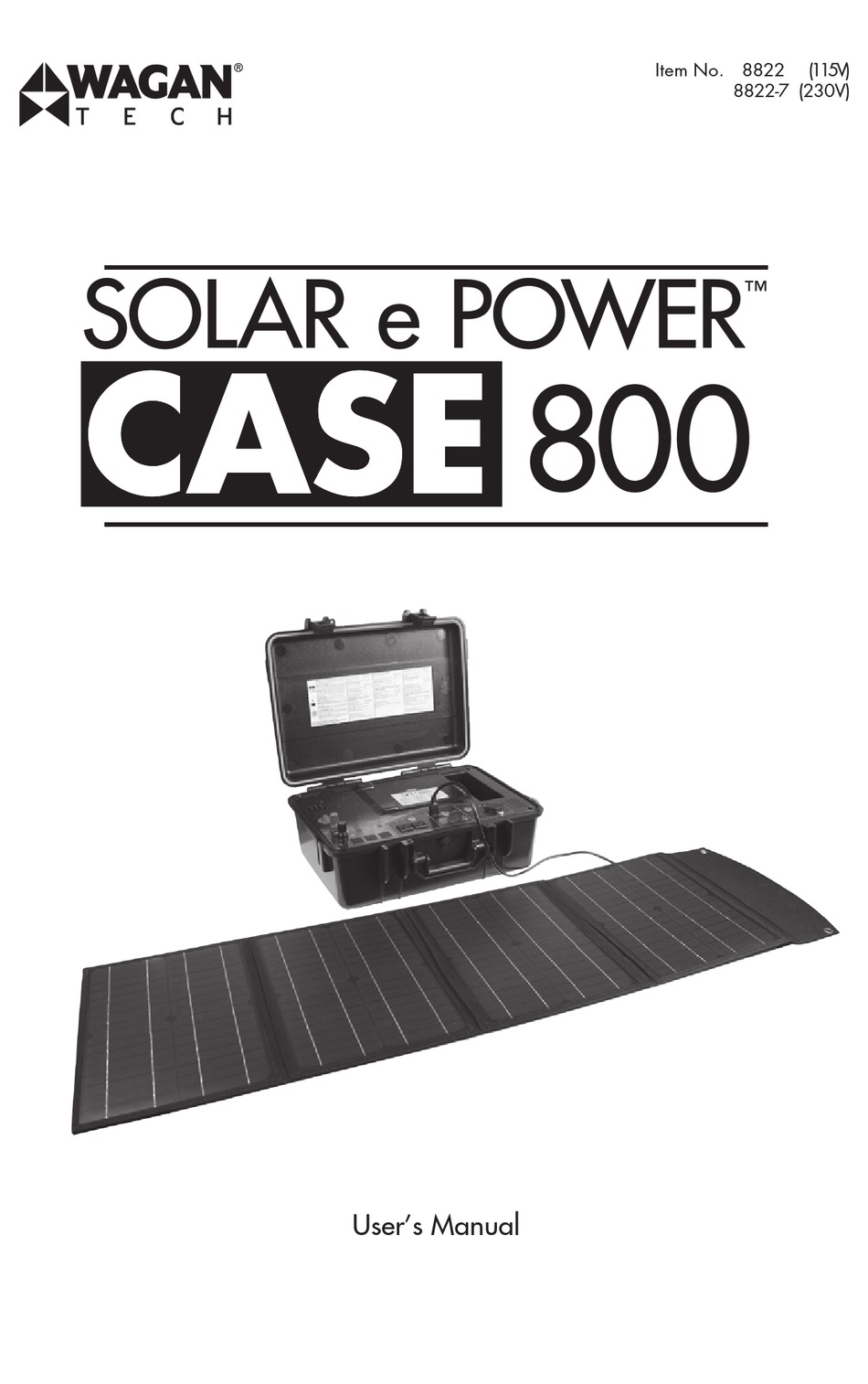 WAGAN SOLAR E POWER CASE 800 USER MANUAL Pdf Download ManualsLib