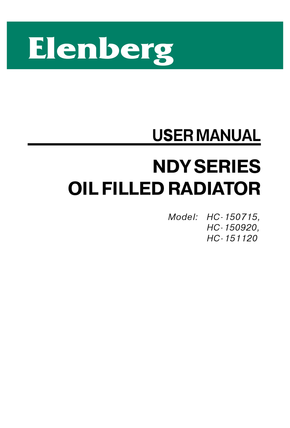 ELENBERG NDY SERIES USER MANUAL Pdf Download | ManualsLib