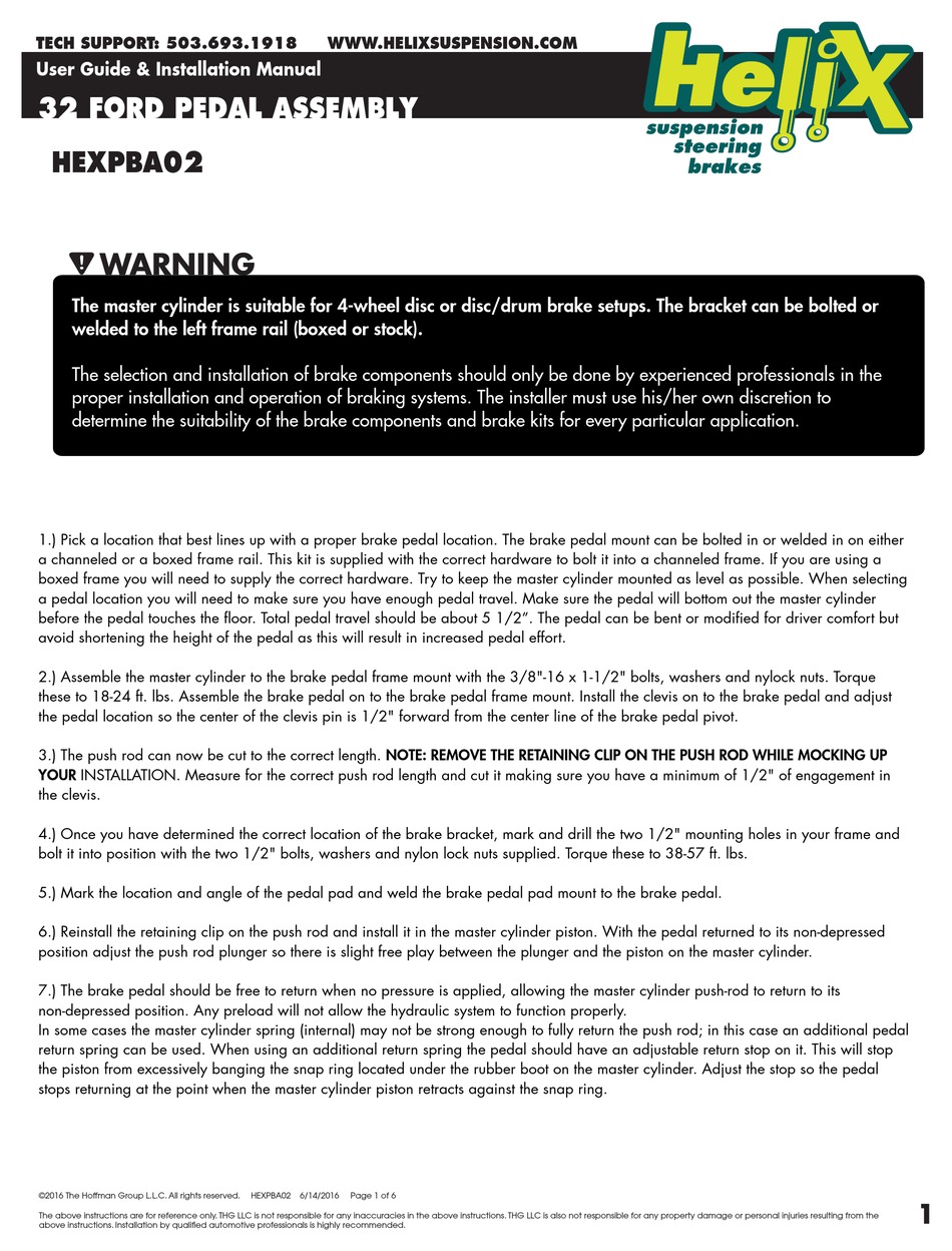 HELIX HEXPBA02 USER MANUAL & INSTALLATION MANUAL Pdf Download ManualsLib