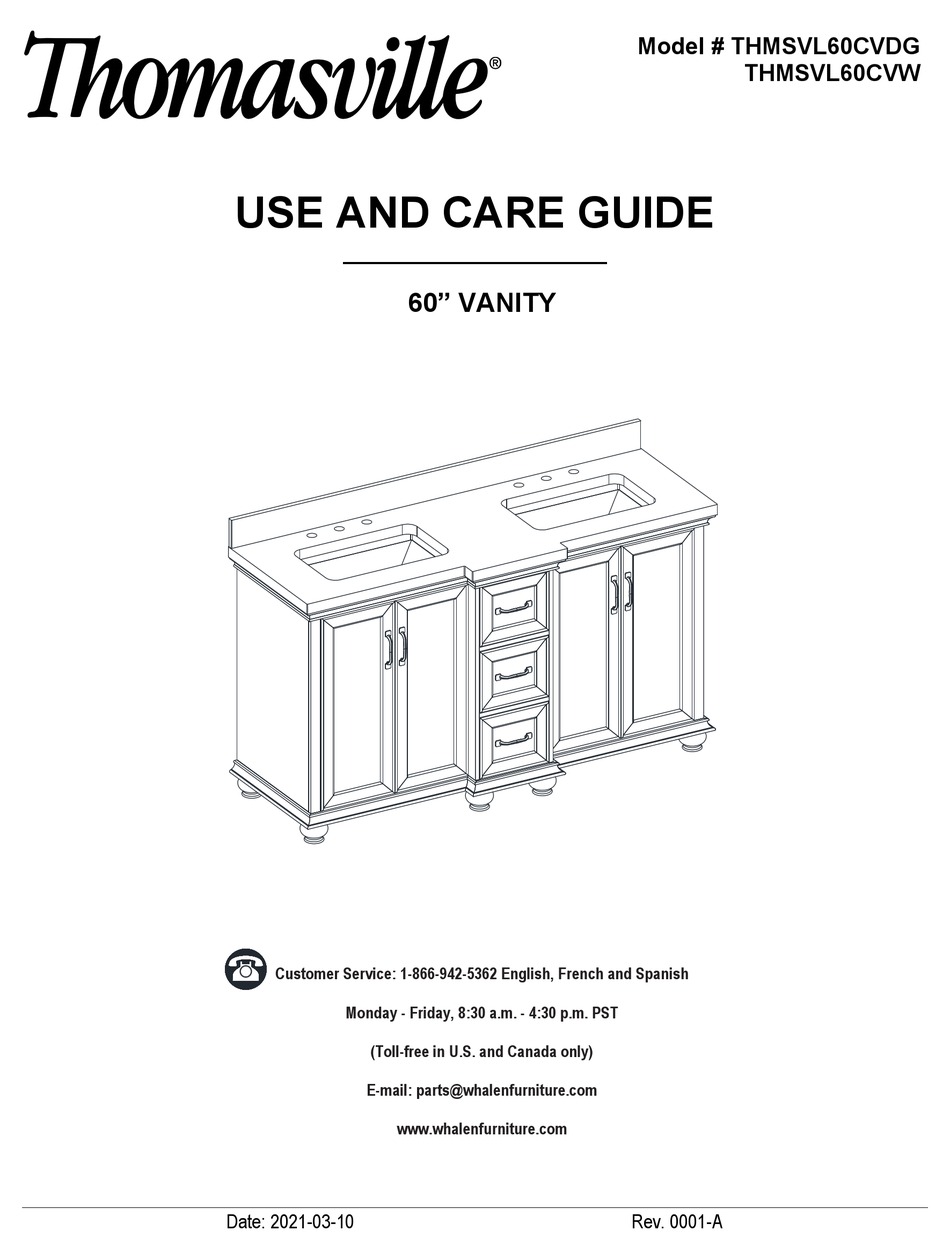 THOMASVILLE ELLAMAR THMSVL60CVDG USE AND CARE MANUAL Pdf Download