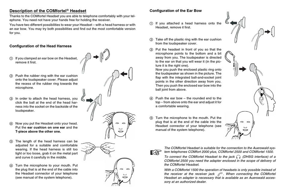 COMFORTEL HEADSETS MANUAL Pdf Download | ManualsLib