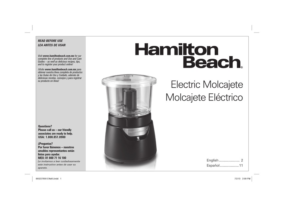 User manual Hamilton Beach Stack & Press 72860 (English - 2 pages)