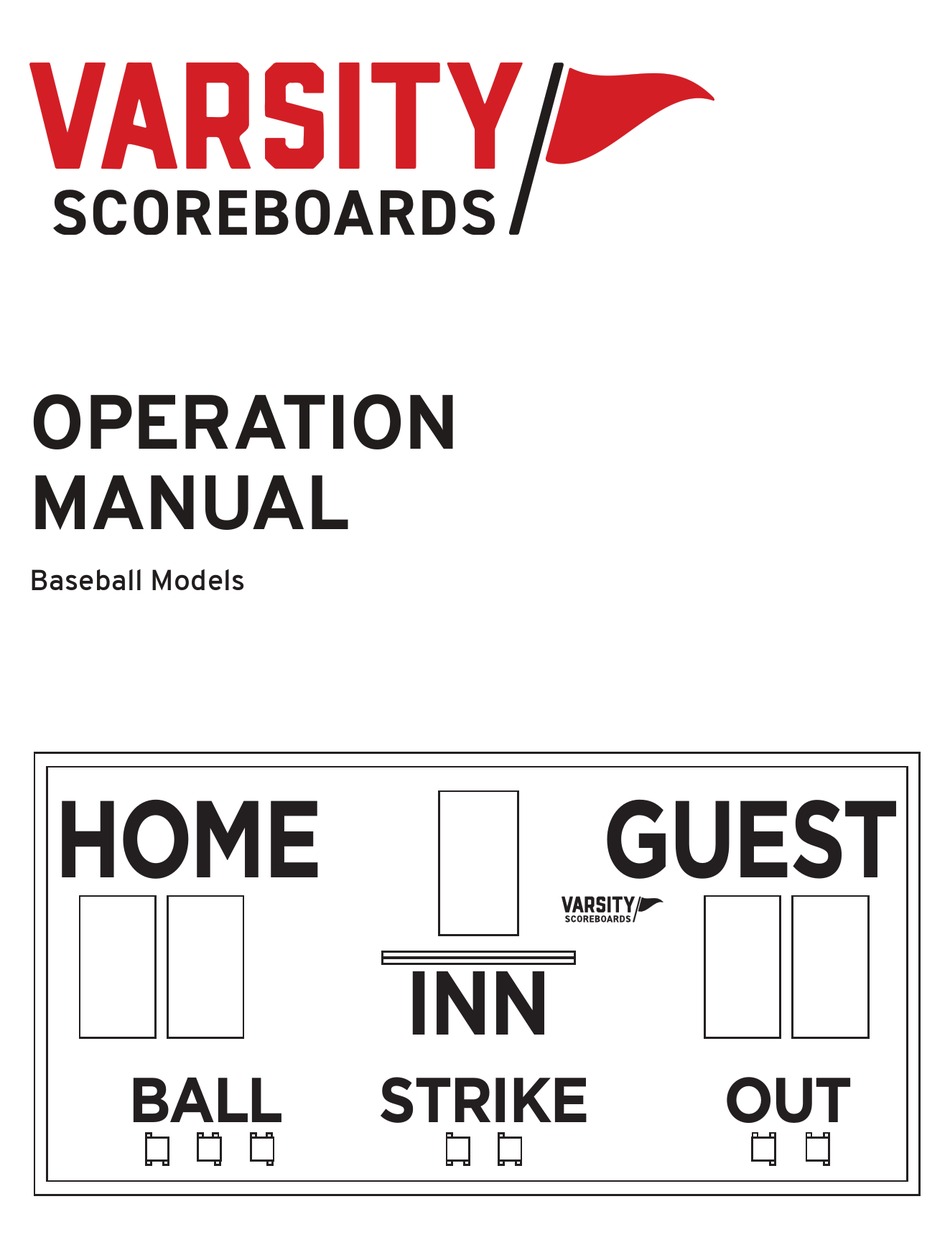 VARSITY SCOREBOARDS BASEBALL OPERATION MANUAL Pdf Download ManualsLib