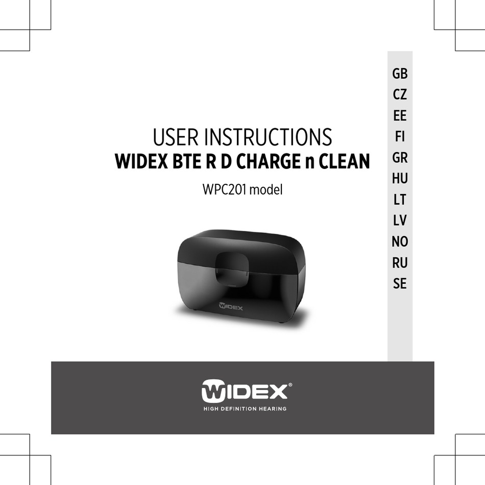 WIDEX BTE R D CHARGE N CLEAN USER INSTRUCTIONS Pdf Download ManualsLib