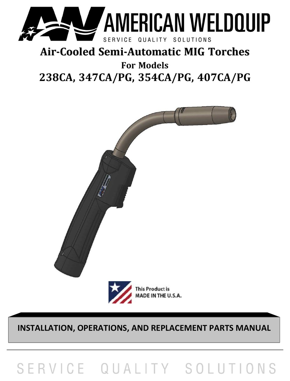 AMERICAN WELDQUIP 238CA INSTALLATION AND OPERATIONS Pdf Download
