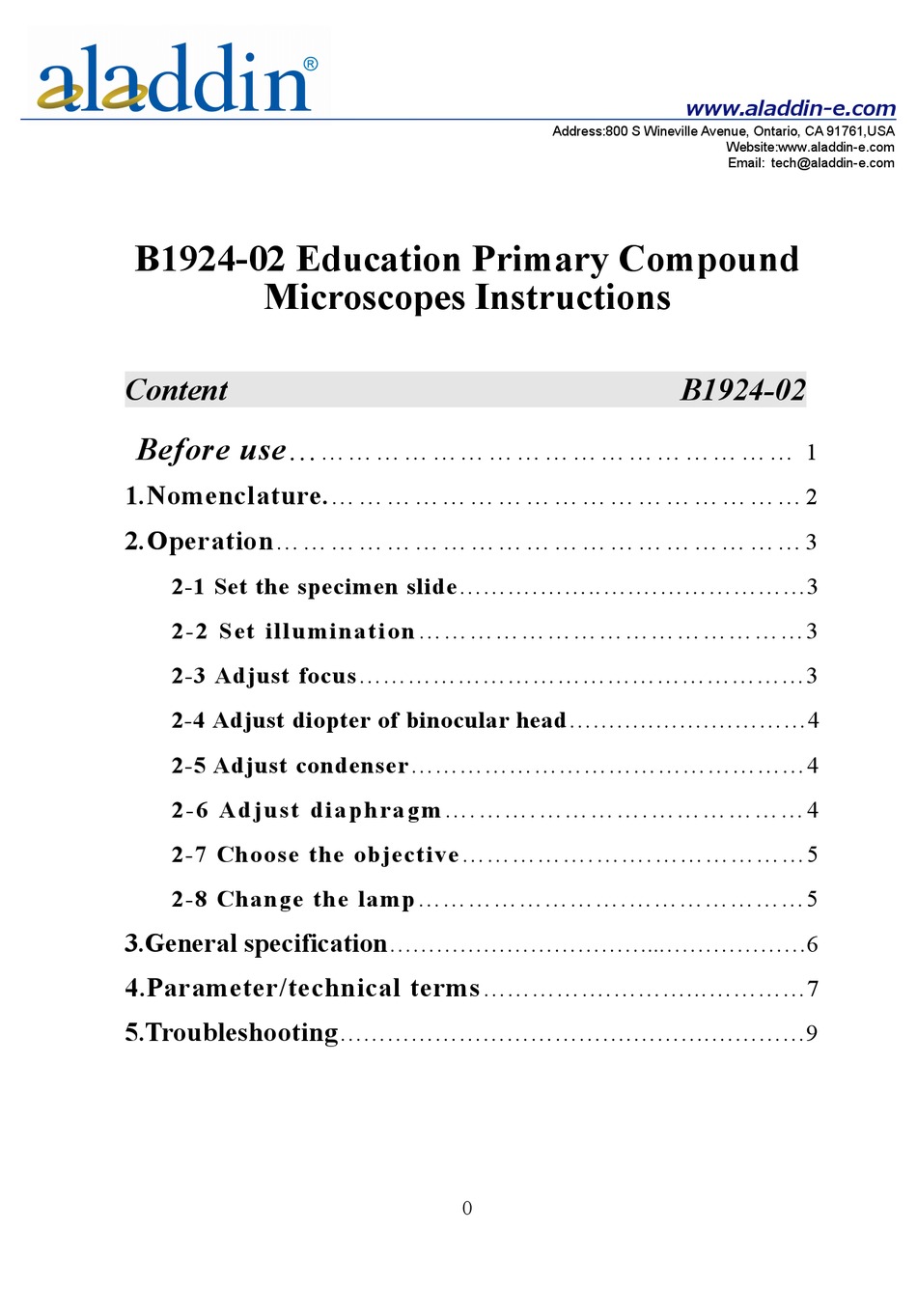 ALADDIN B1924-02 INSTRUCTIONS MANUAL Pdf Download | ManualsLib