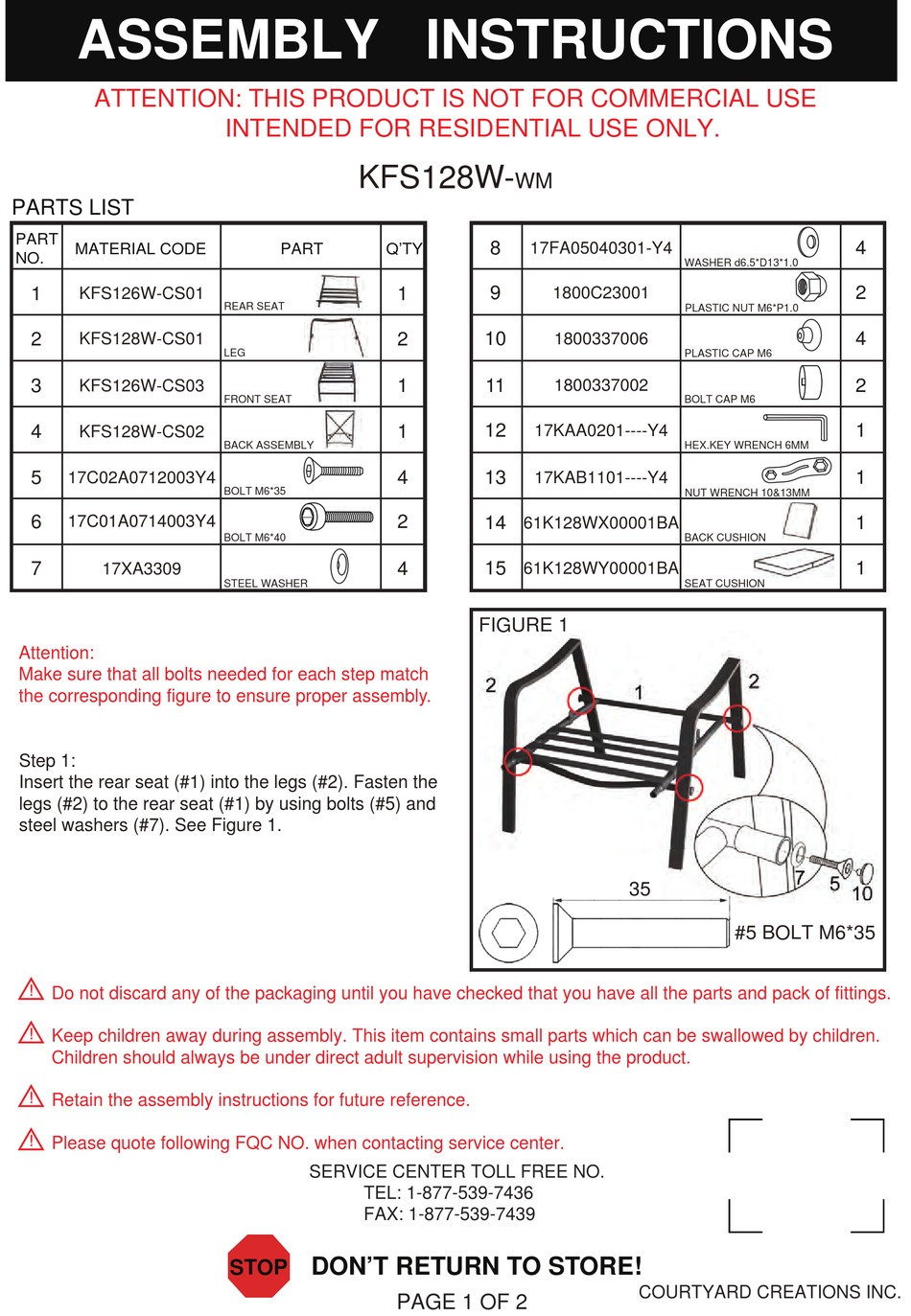 COURTYARD CREATIONS KFS128WWM ASSEMBLY INSTRUCTIONS Pdf Download