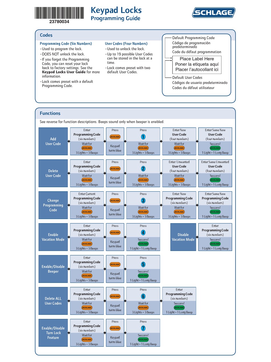 INGERSOLLRAND SCHLAGE CAMELOT FE365CAMGEO PROGRAMMING MANUAL Pdf