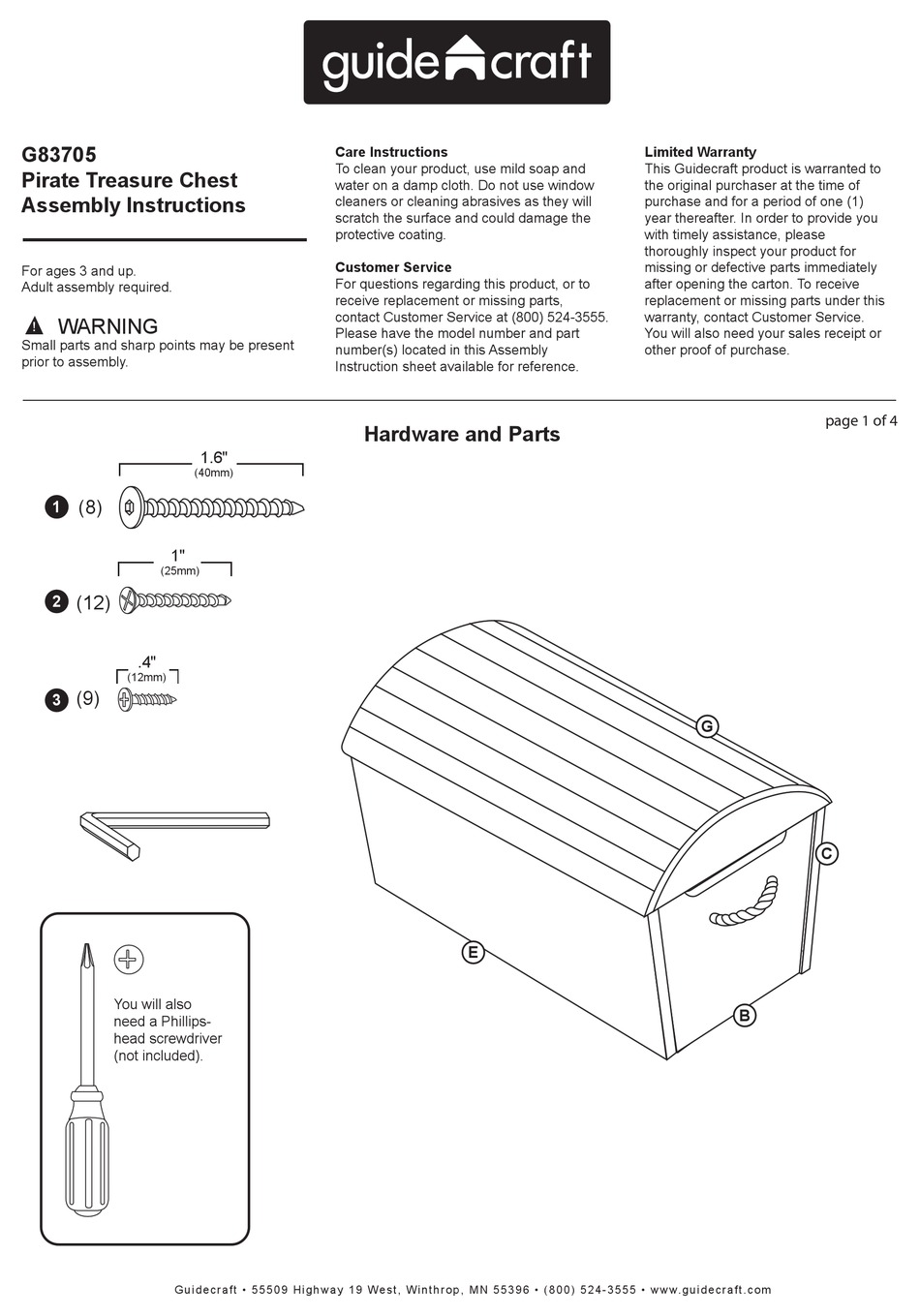 GUIDECRAFT G83705 ASSEMBLY INSTRUCTIONS Pdf Download ManualsLib