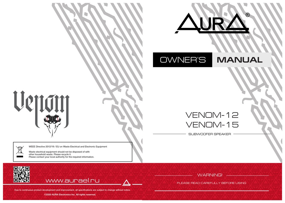 AURA VENOM-12 OWNER'S MANUAL Pdf Download | ManualsLib
