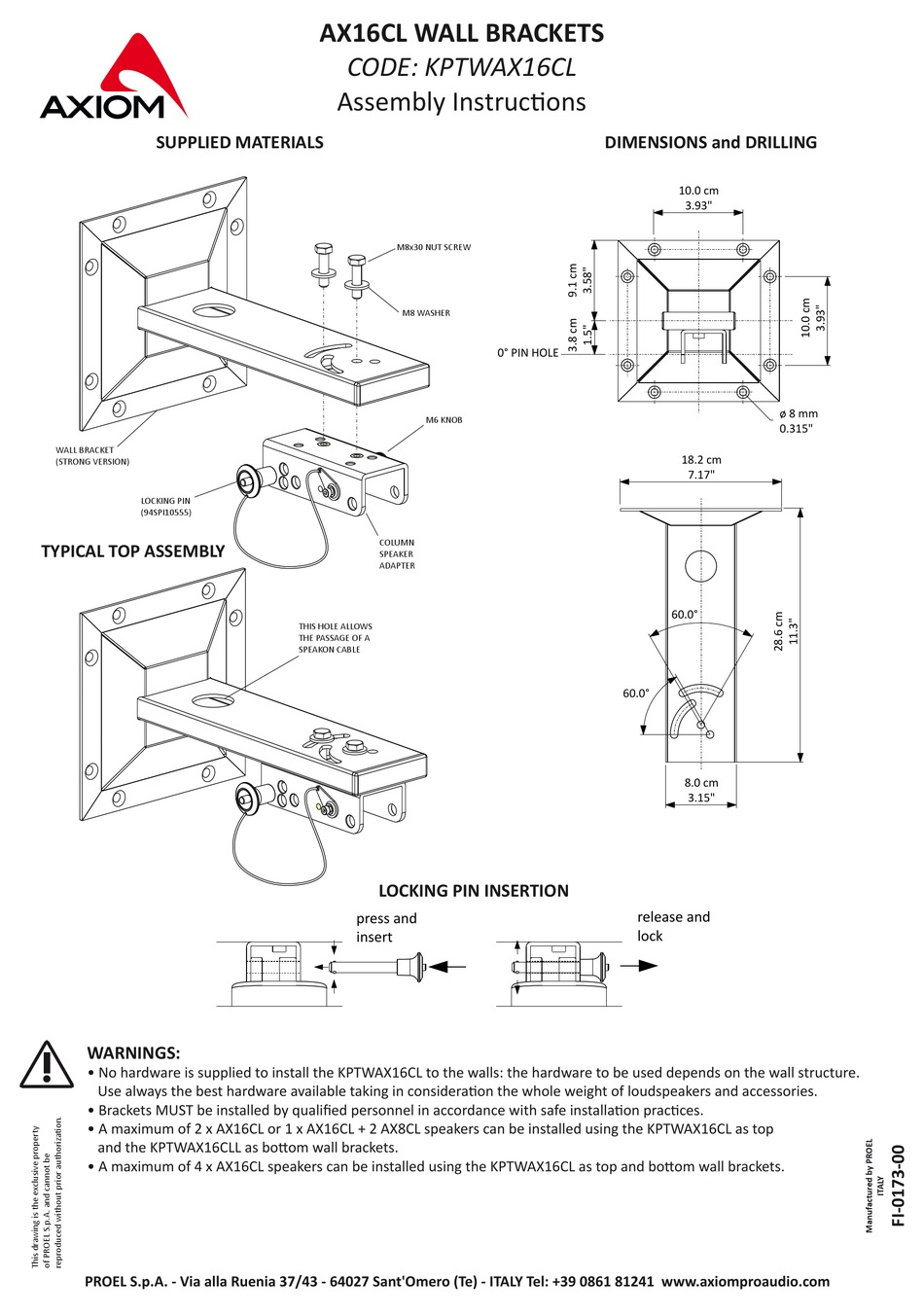 AXIOM AX16CL ASSEMBLY INSTRUCTIONS Pdf Download | ManualsLib