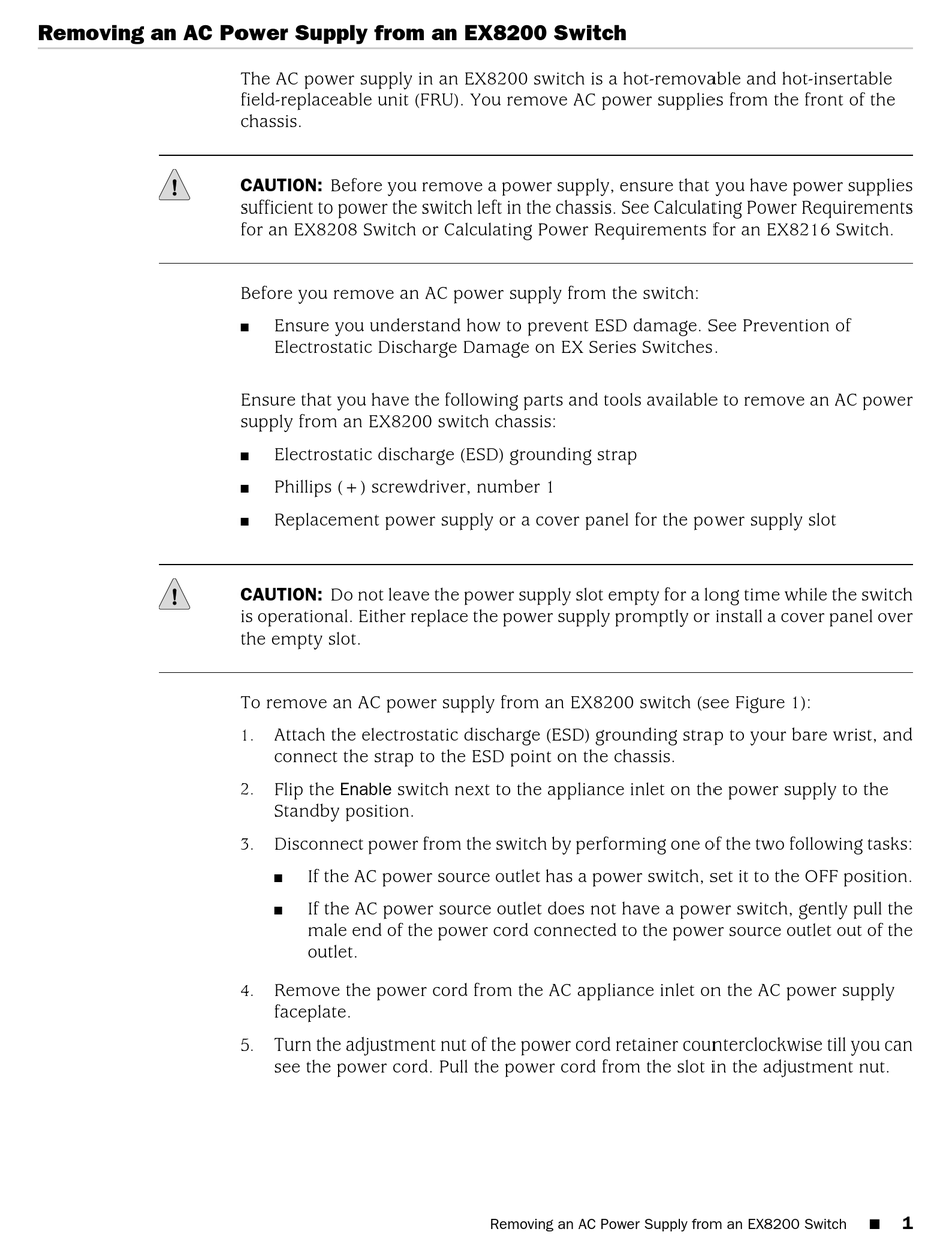 JUNIPER EX8200 INSTRUCTIONS Pdf Download ManualsLib