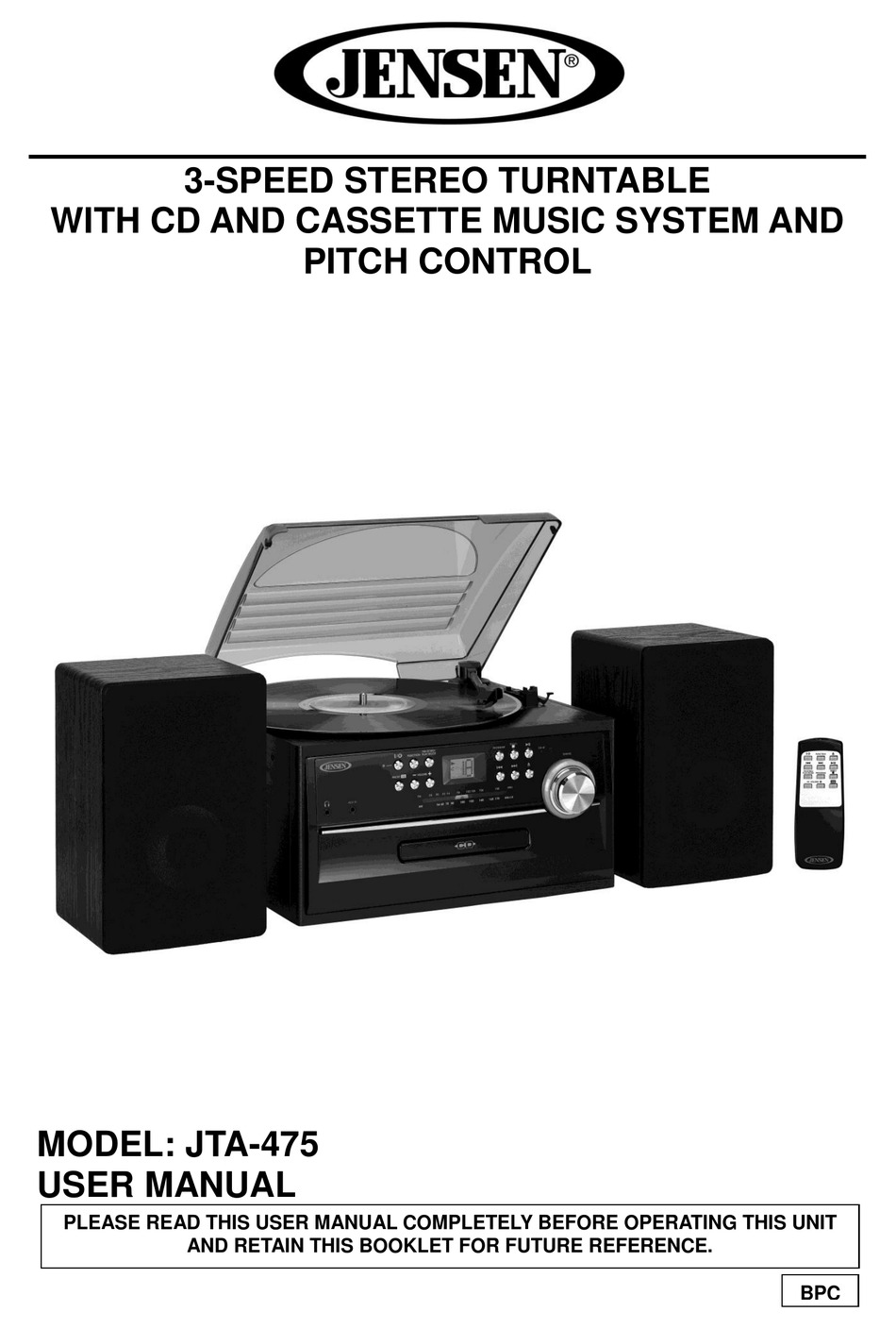 JENSEN JTA475 USER MANUAL Pdf Download ManualsLib