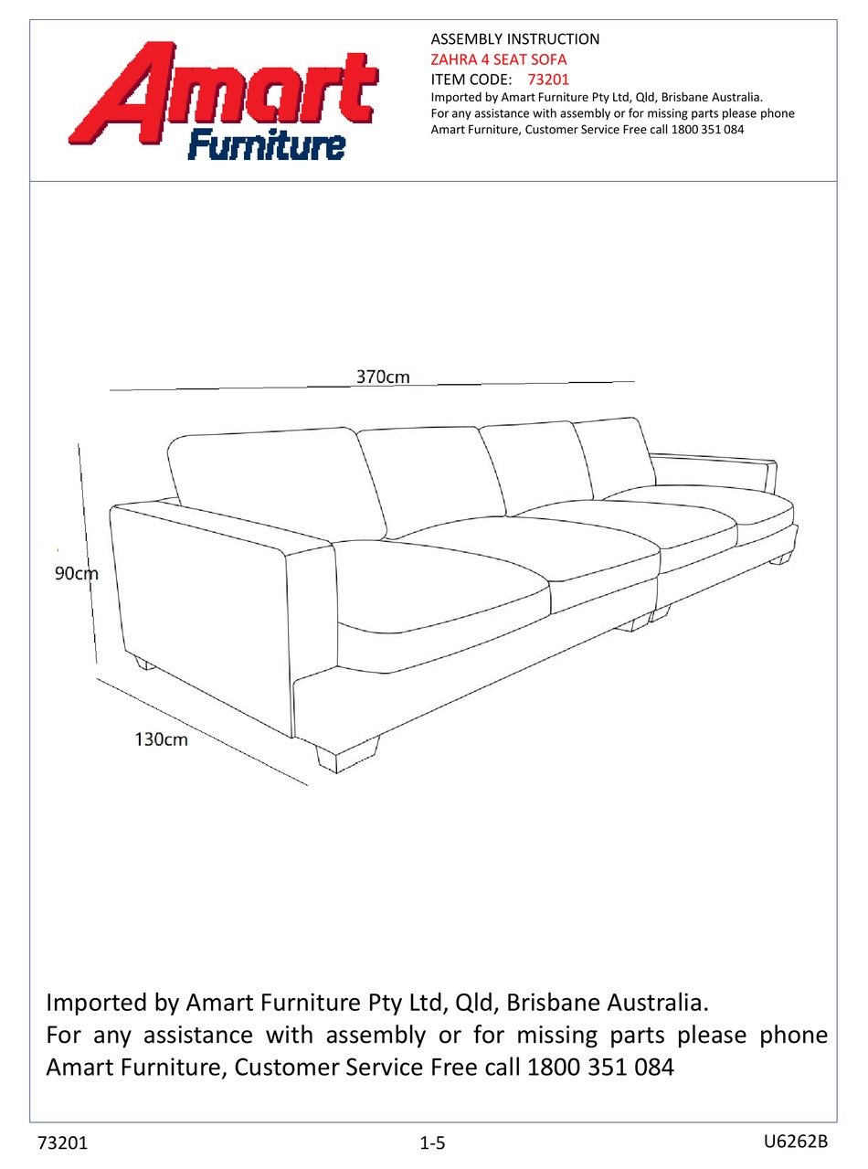 AMART FURNITURE ZAHRA 73201 ASSEMBLY INSTRUCTION Pdf Download ManualsLib