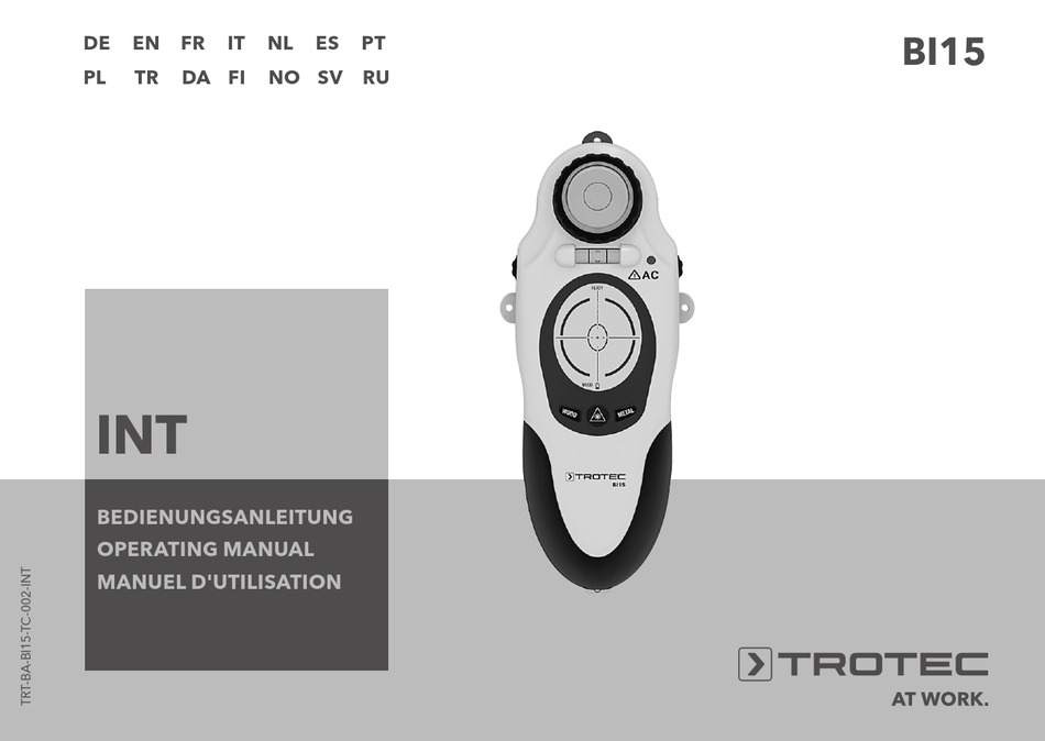 TROTEC BI15 OPERATING MANUAL Pdf Download | ManualsLib