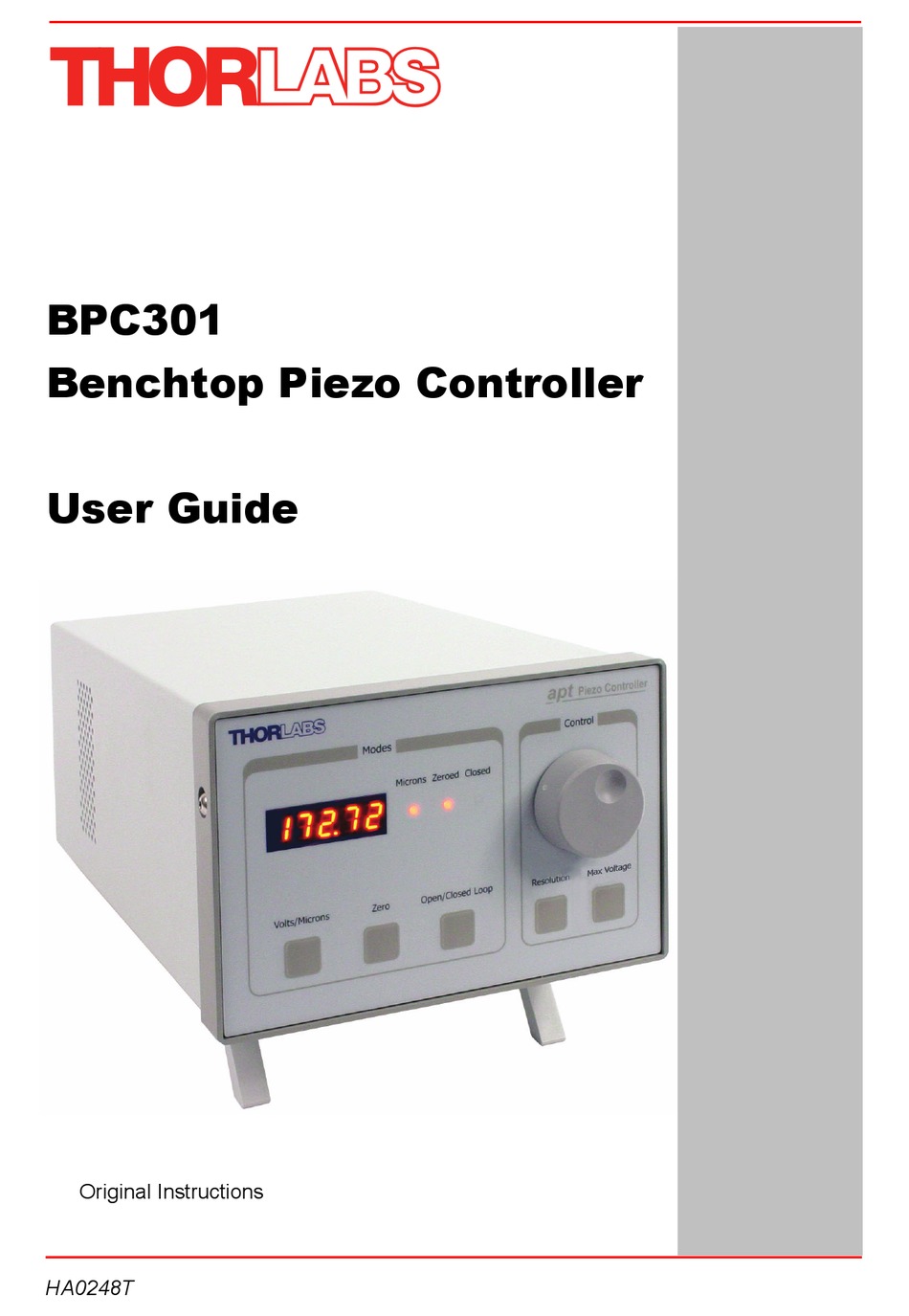 THORLABS BPC301 USER MANUAL Pdf Download | ManualsLib