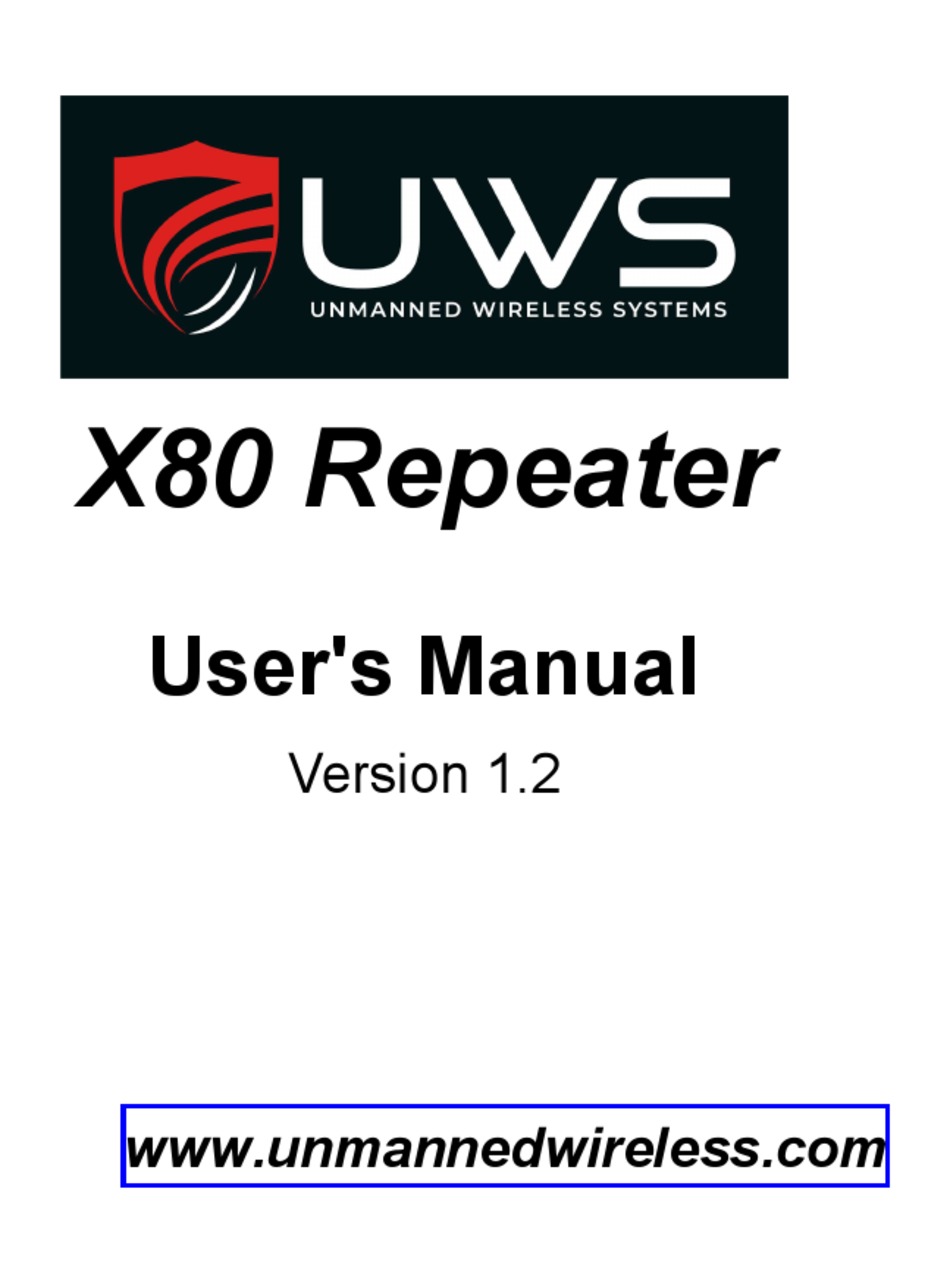 UWS X80 USER MANUAL Pdf Download ManualsLib